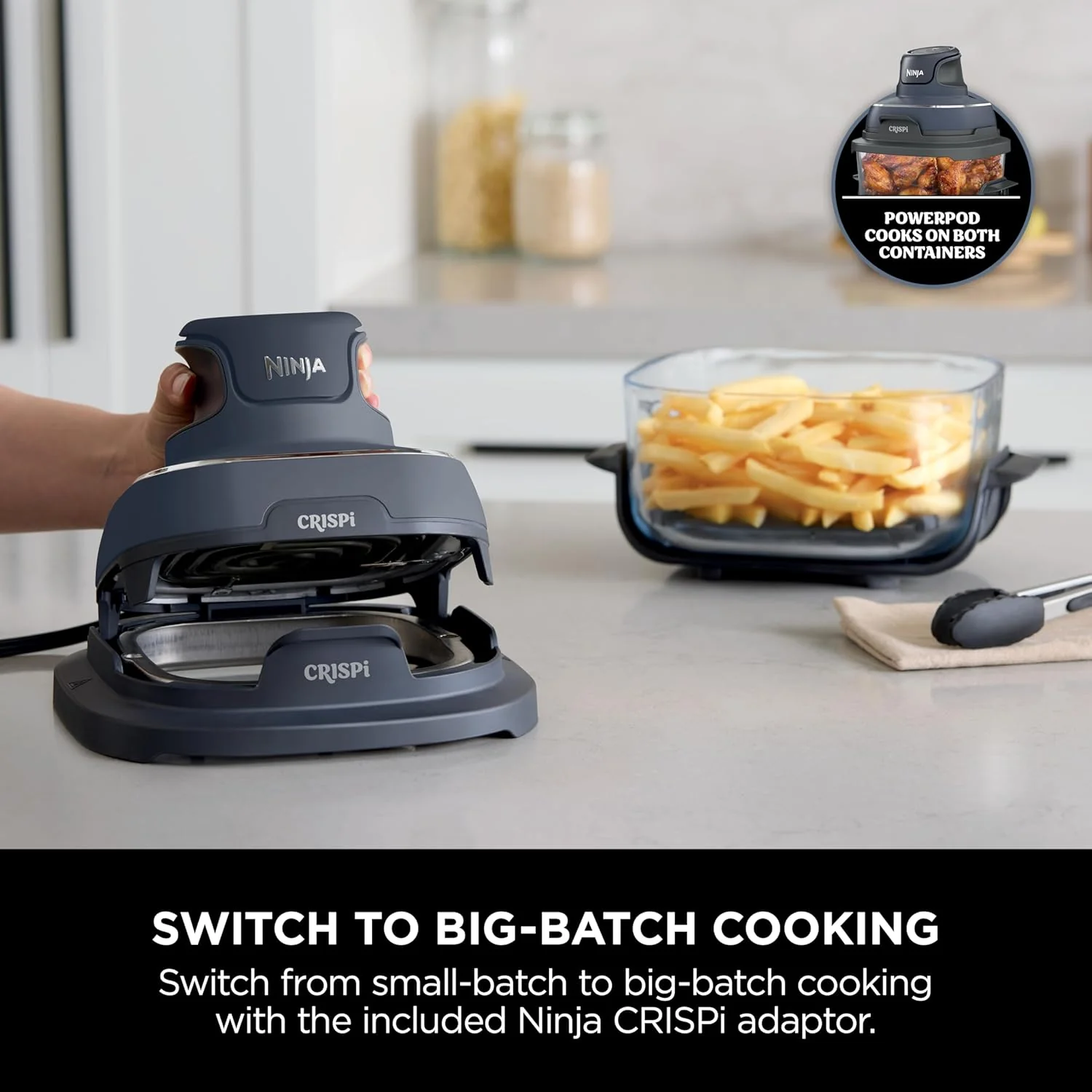 Ninja FN101UKGY CRISPi 4-in-1 Portable Glass Airy Fryer, Cyber Space Blue - Image 14