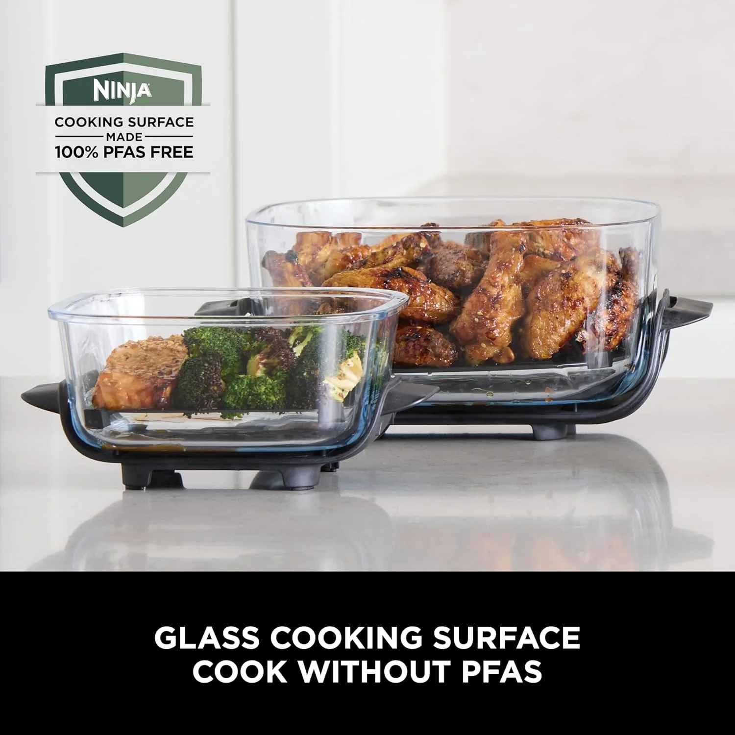 Ninja FN101UKGY CRISPi 4-in-1 Portable Glass Airy Fryer, Cyber Space Blue - Image 3