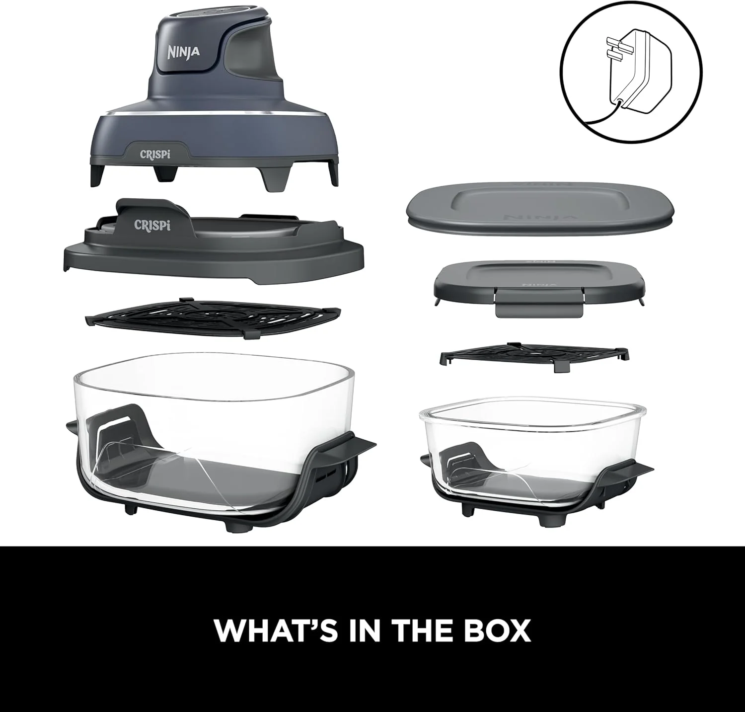 Ninja FN101UKGY CRISPi 4-in-1 Portable Glass Airy Fryer, Cyber Space Blue - Image 5