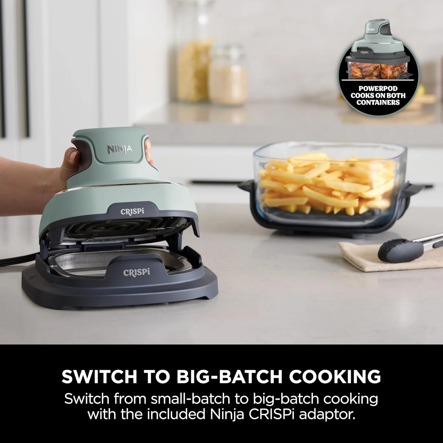 Ninja FN101UKSG CRISPi 4-in-1 Portable Glass Airy Fryer, Sage - Image 14