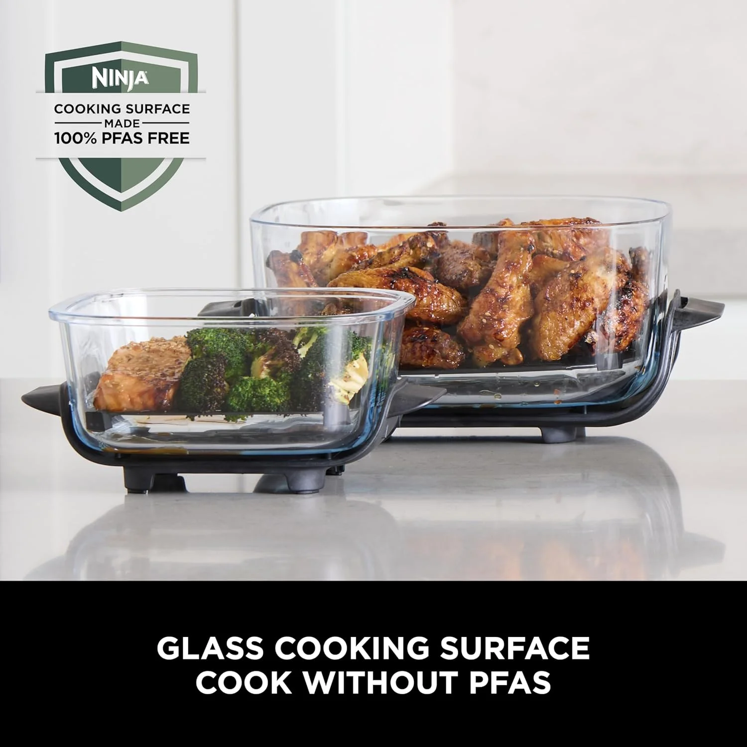 Ninja FN101UKST CRISPi 4-in-1 Portable Glass Airy Fryer, Stone - Image 3