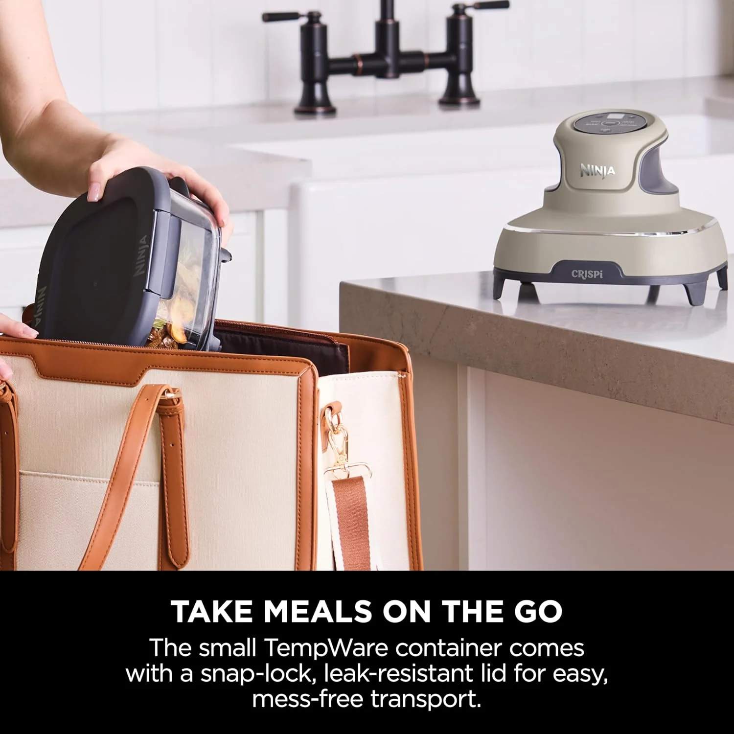 Ninja FN101UKST CRISPi 4-in-1 Portable Glass Airy Fryer, Stone - Image 4