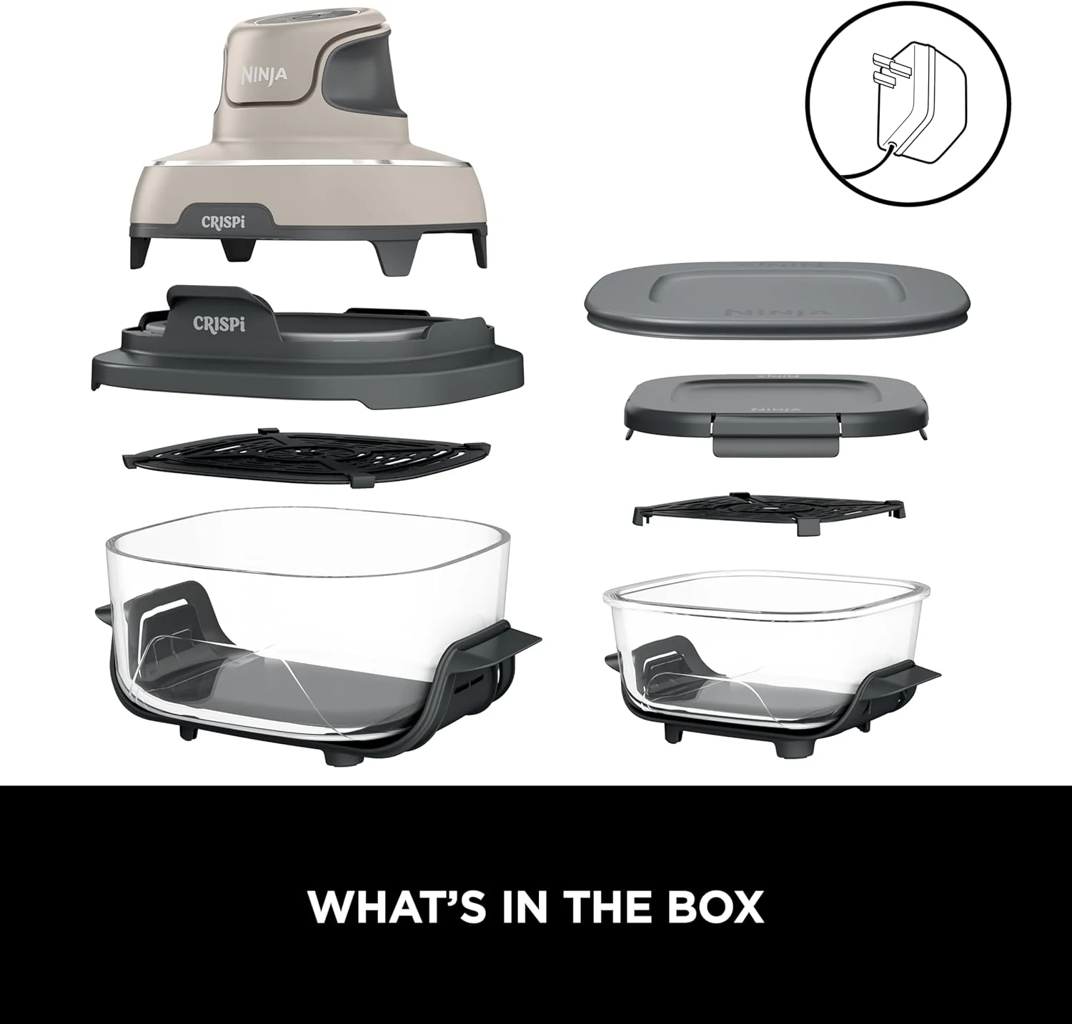 Ninja FN101UKST CRISPi 4-in-1 Portable Glass Airy Fryer, Stone - Image 7