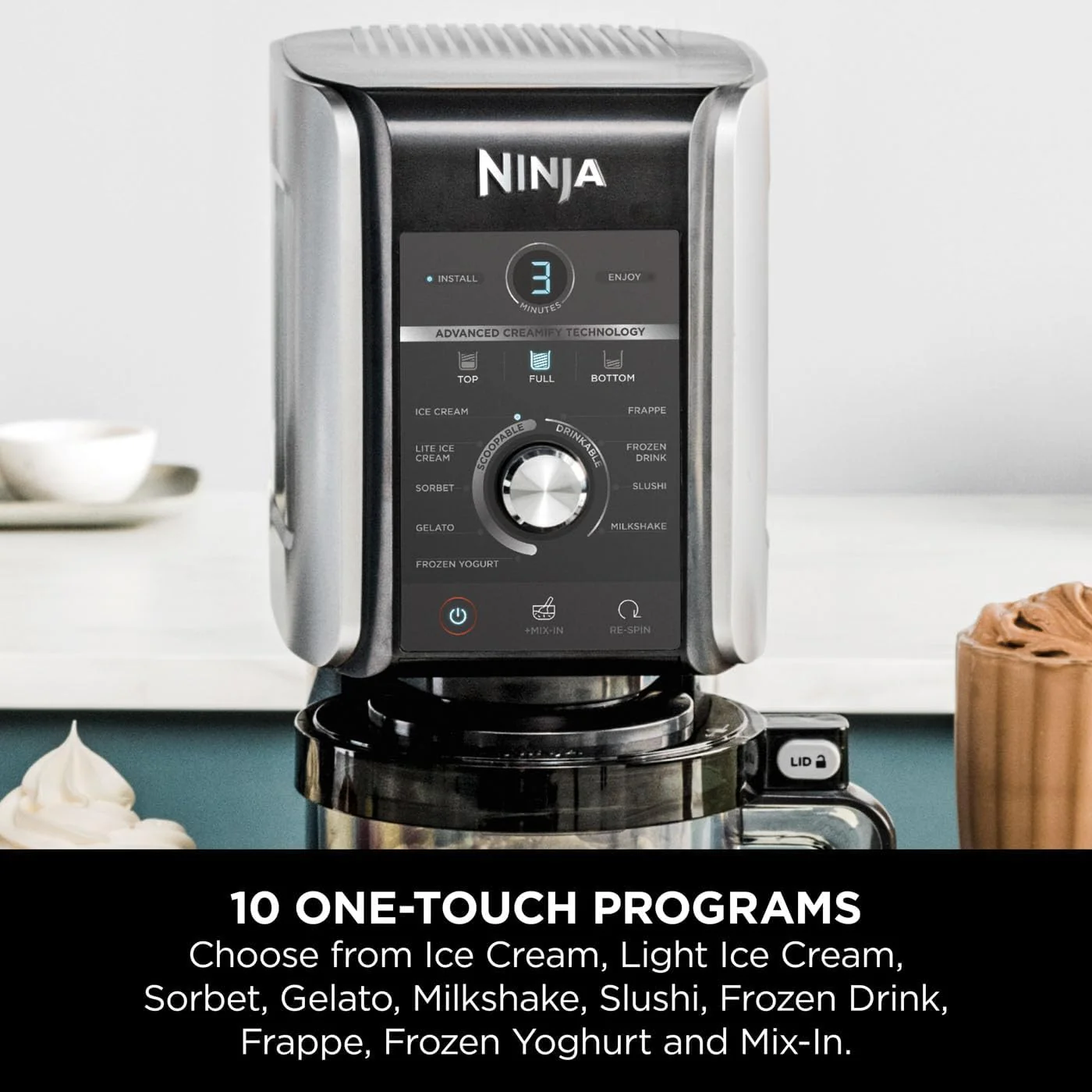 Ninja NC501UK CREAMi Deluxe 10-in-1 Ice Cream and Frozen Drink Maker - Image 4