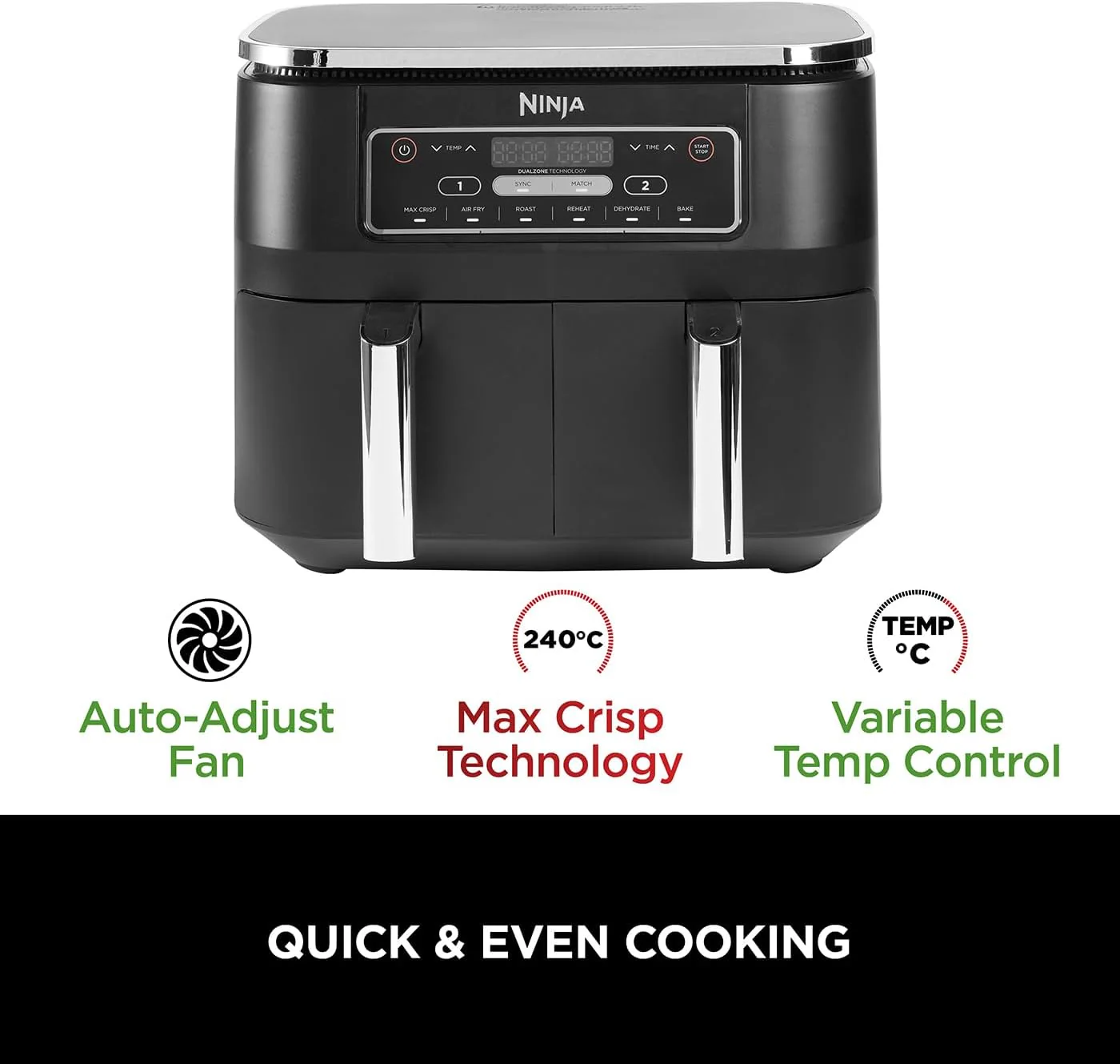 Ninja AF300UK Foodi Dual Zone 7.6L Air Fryer - Image 11